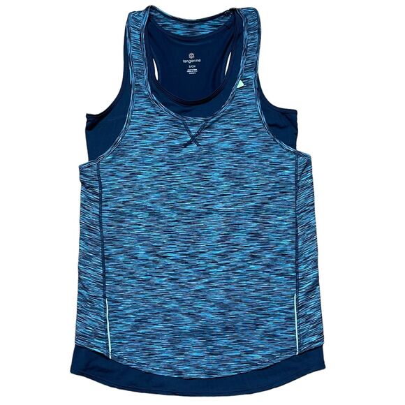 Tangerine NWT Double Layer Tank Top Size S Teal Dark Gray Stretch Racer … - Picture 3 of 8